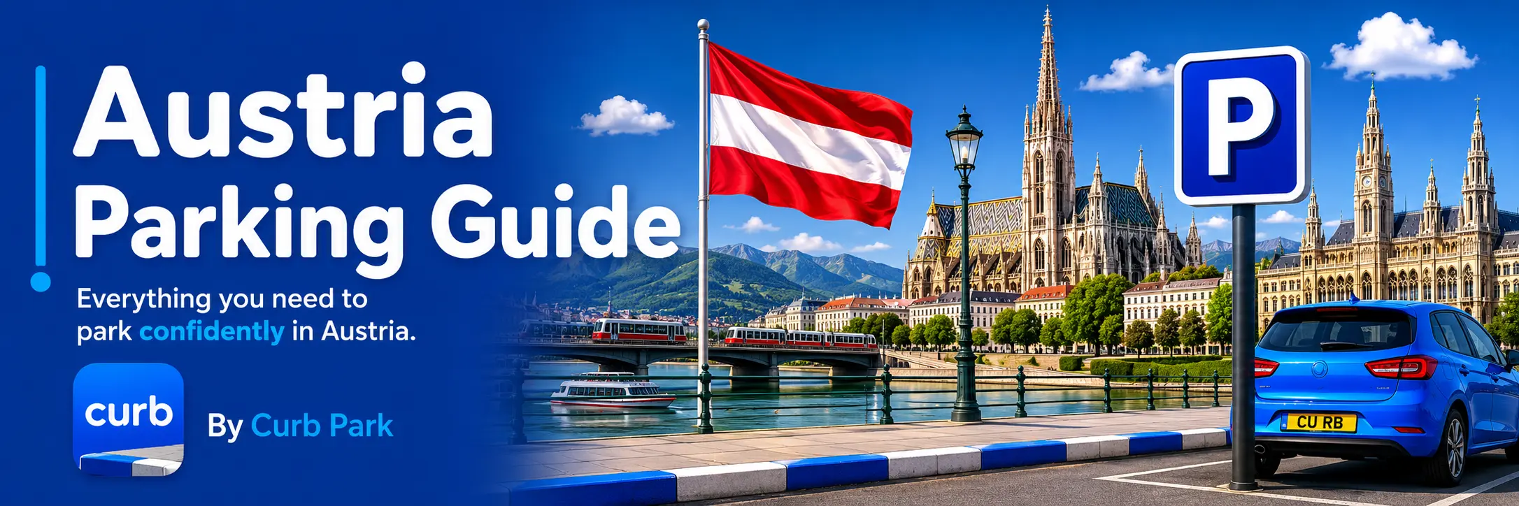 Austria parking guide - curb colors and parking zones