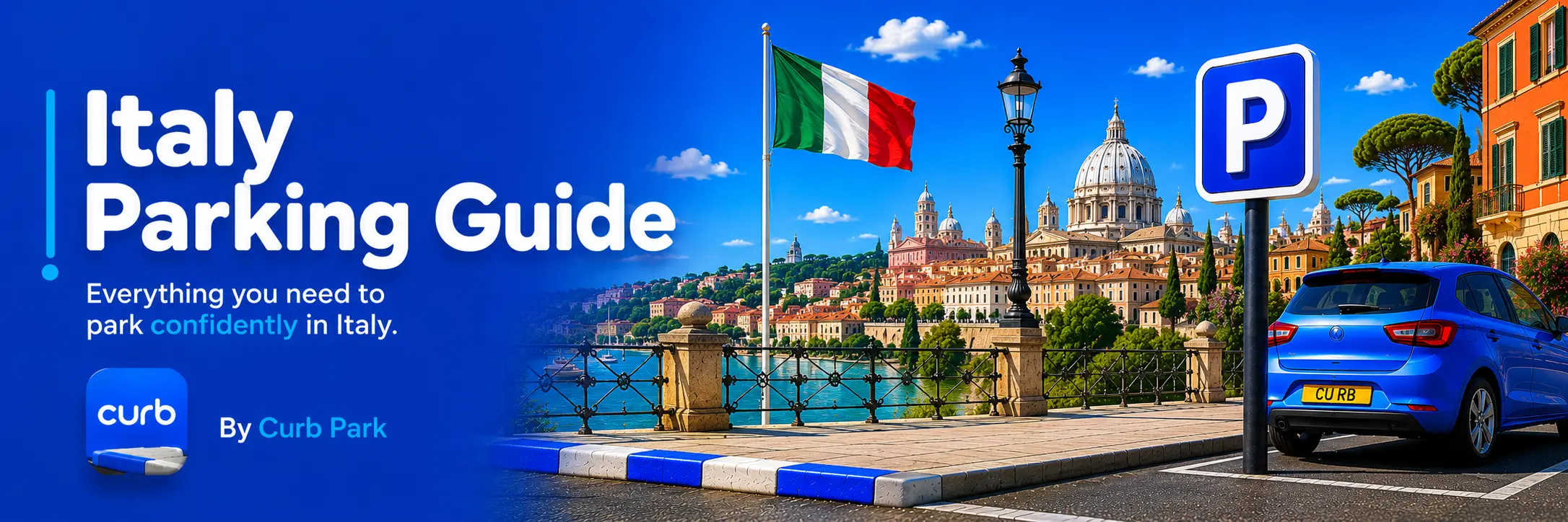 Italy parking guide - curb lines and parking zones