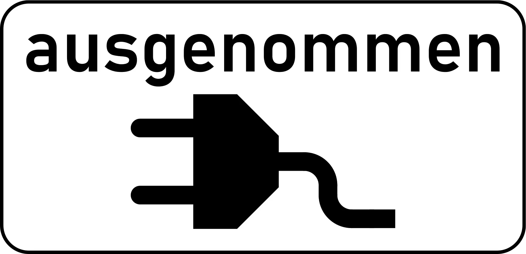 Austria except electric vehicle charging sign