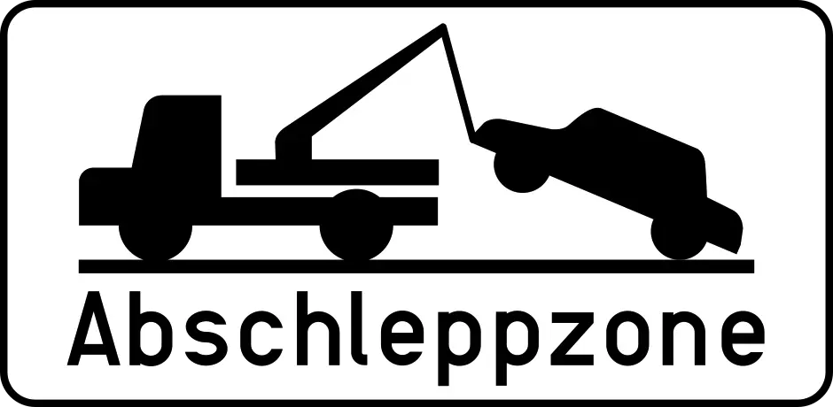 Austria tow-away zone sign