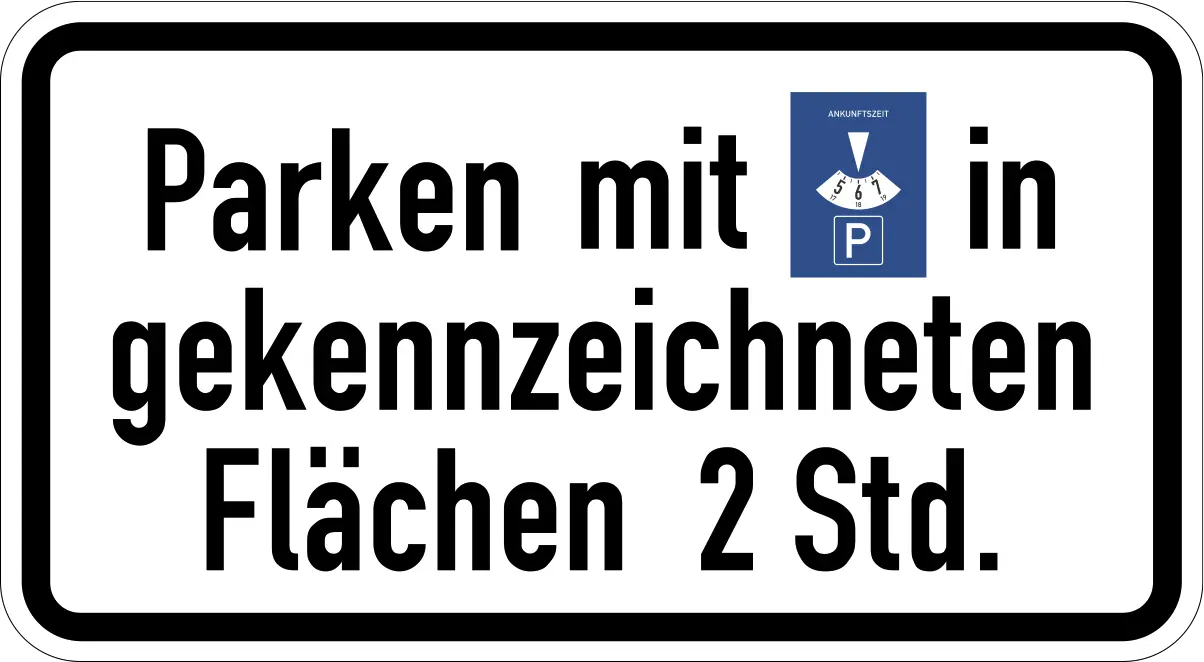 Parking disc in marked zone