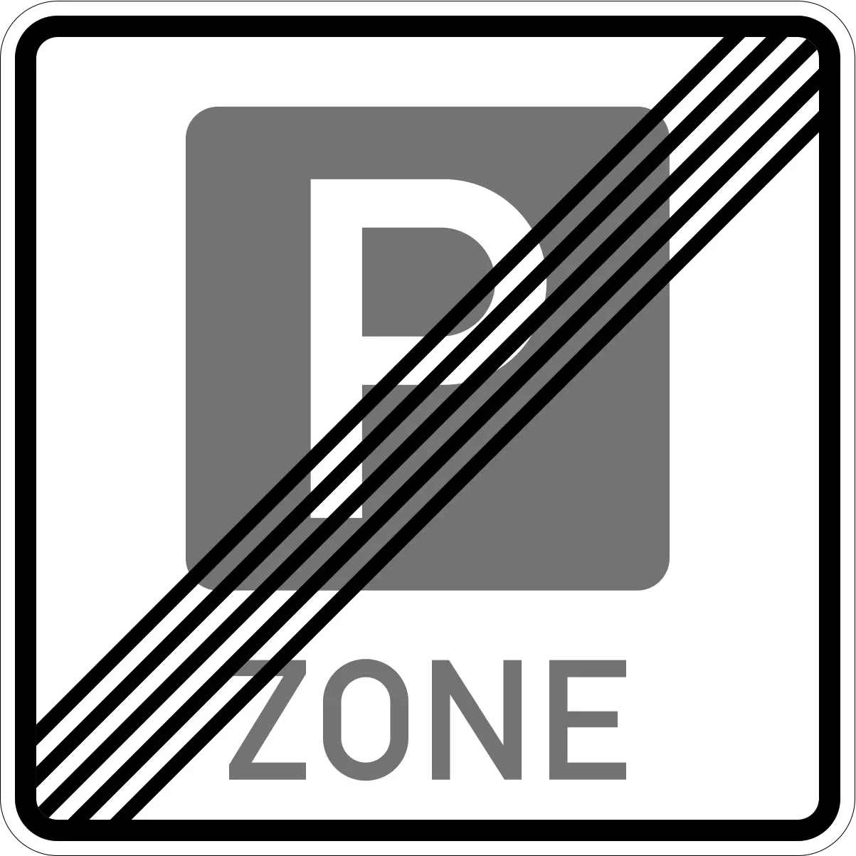End of parking management area