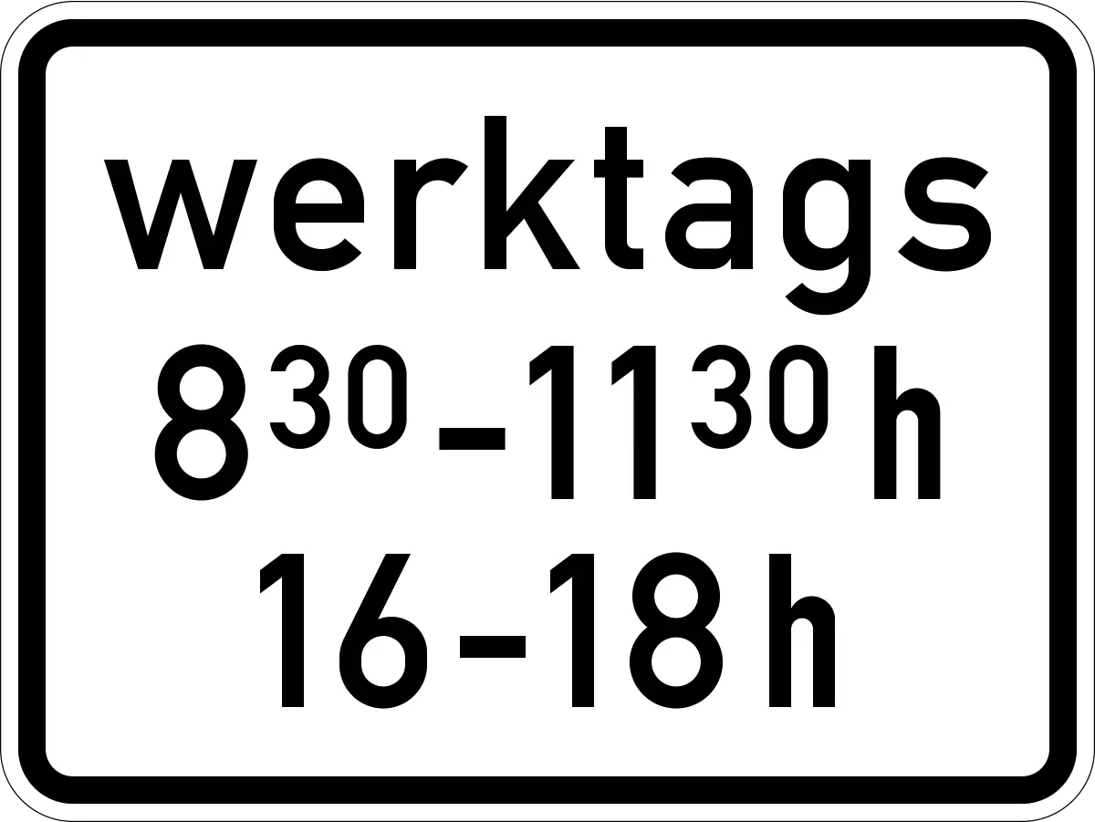 Restricted parking on workdays