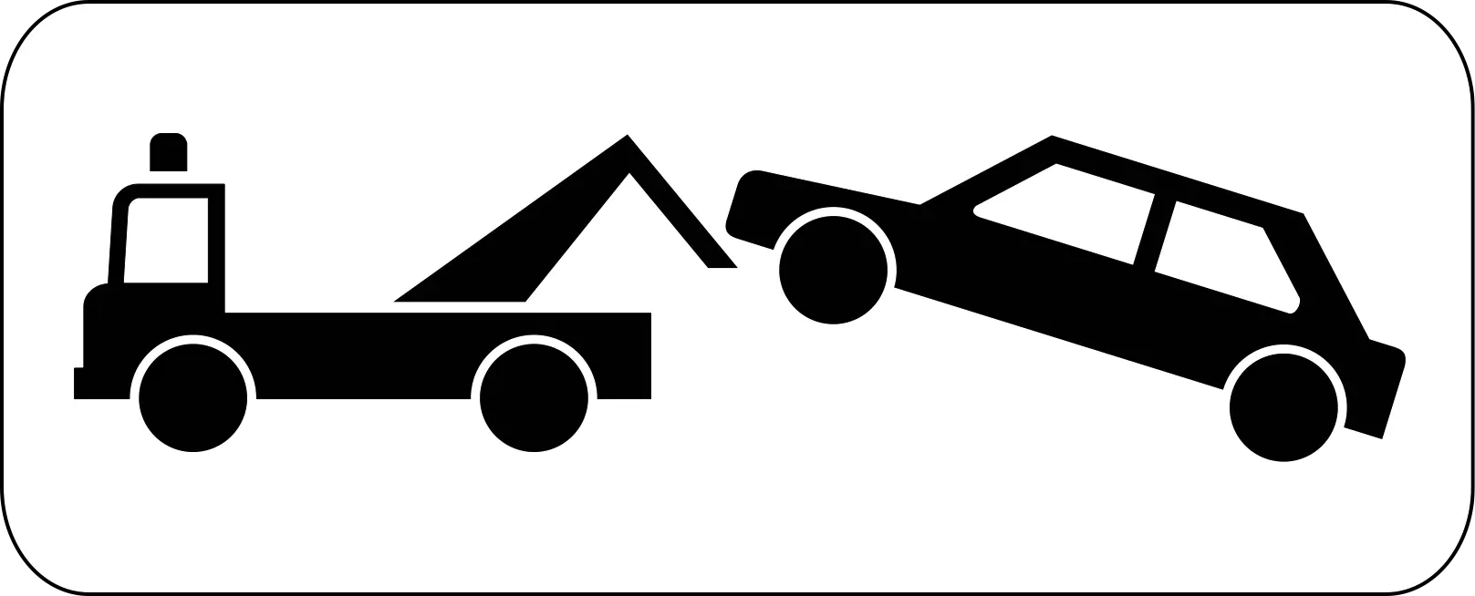 Towing warning sign