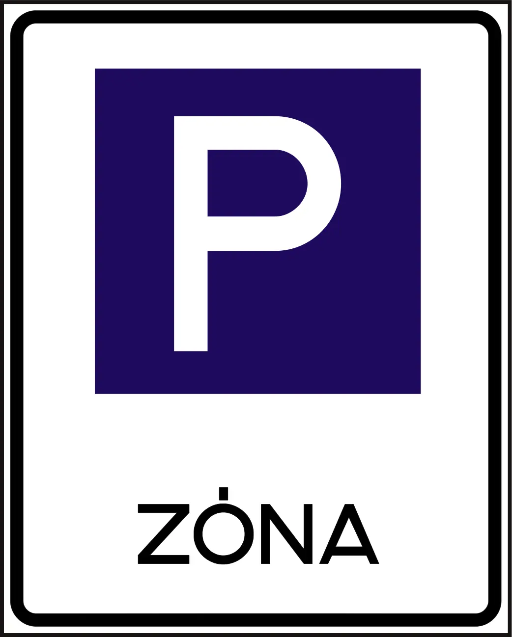 Parking zone sign