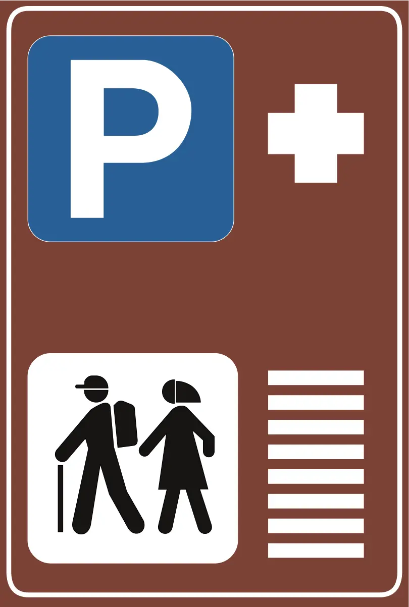 Park and ride hiking trail sign
