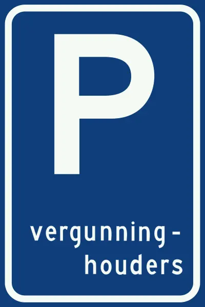Resident parking permit sign (vergunning-houders)