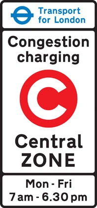 Congestion charging zone sign